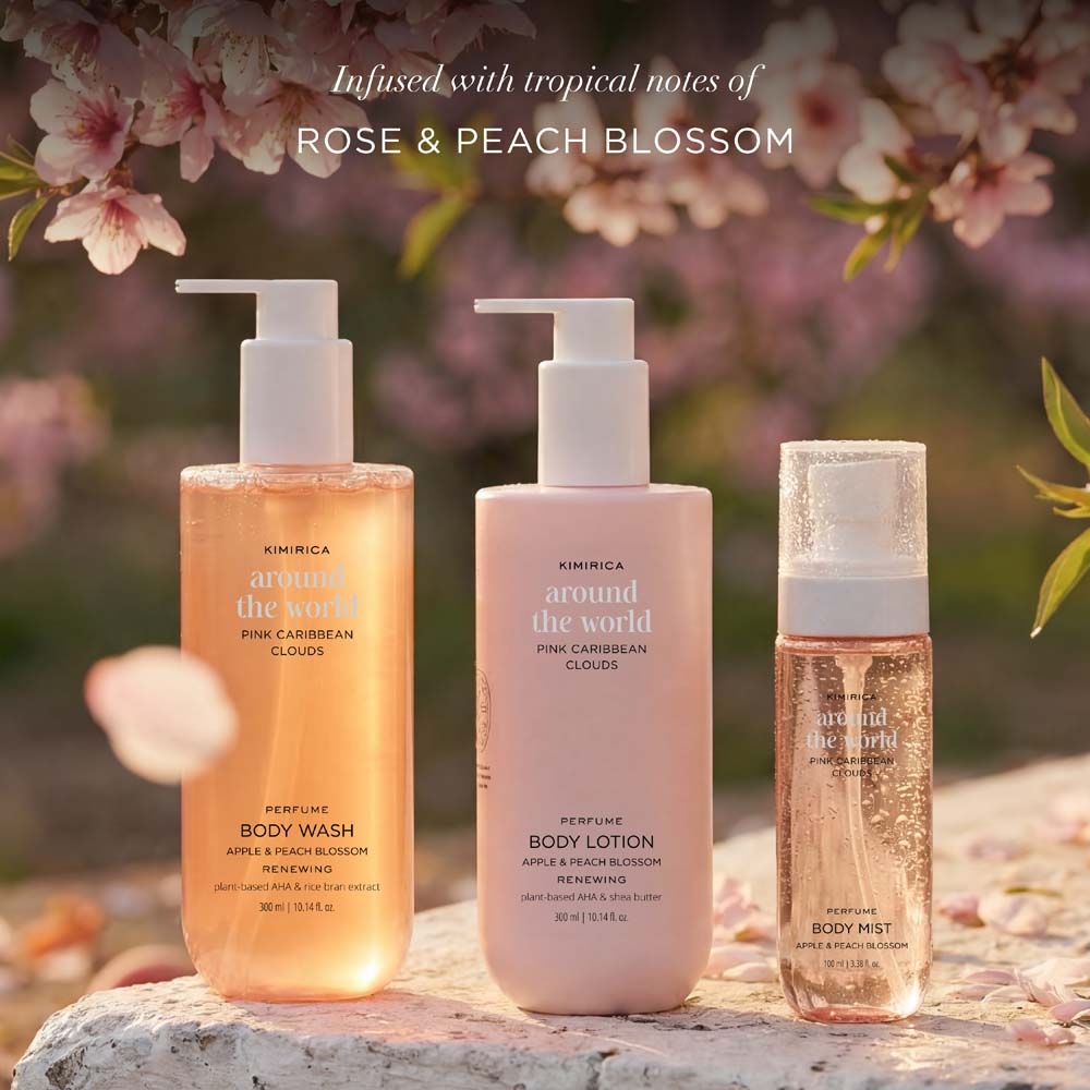 ATW PINK CARIBBEAN RENEWING BATH & BODY TRIO