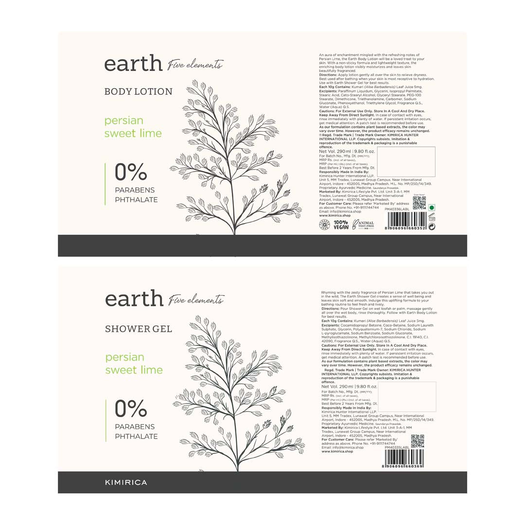 Earth Body shower gel & body lotion duo