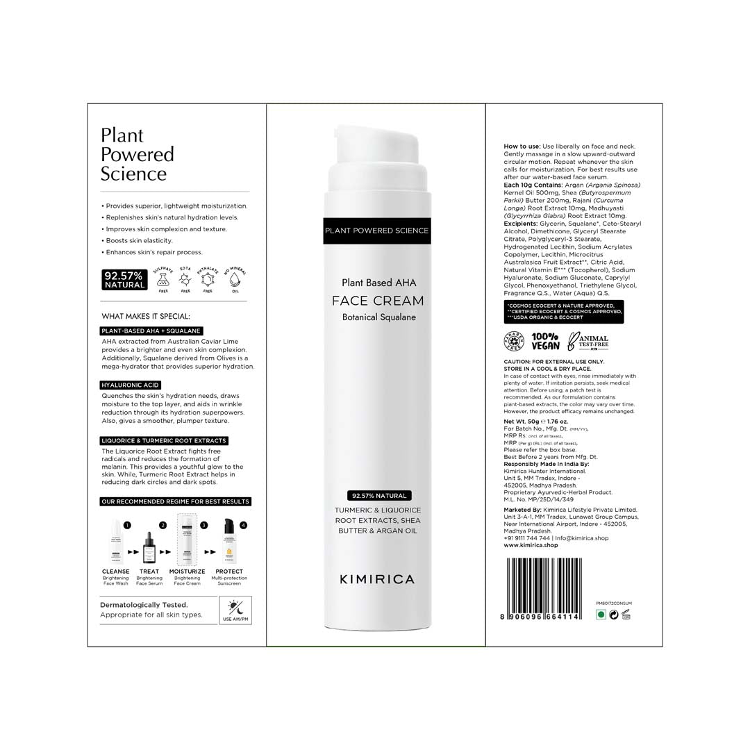Plant-based AHA Brightening Face Cream