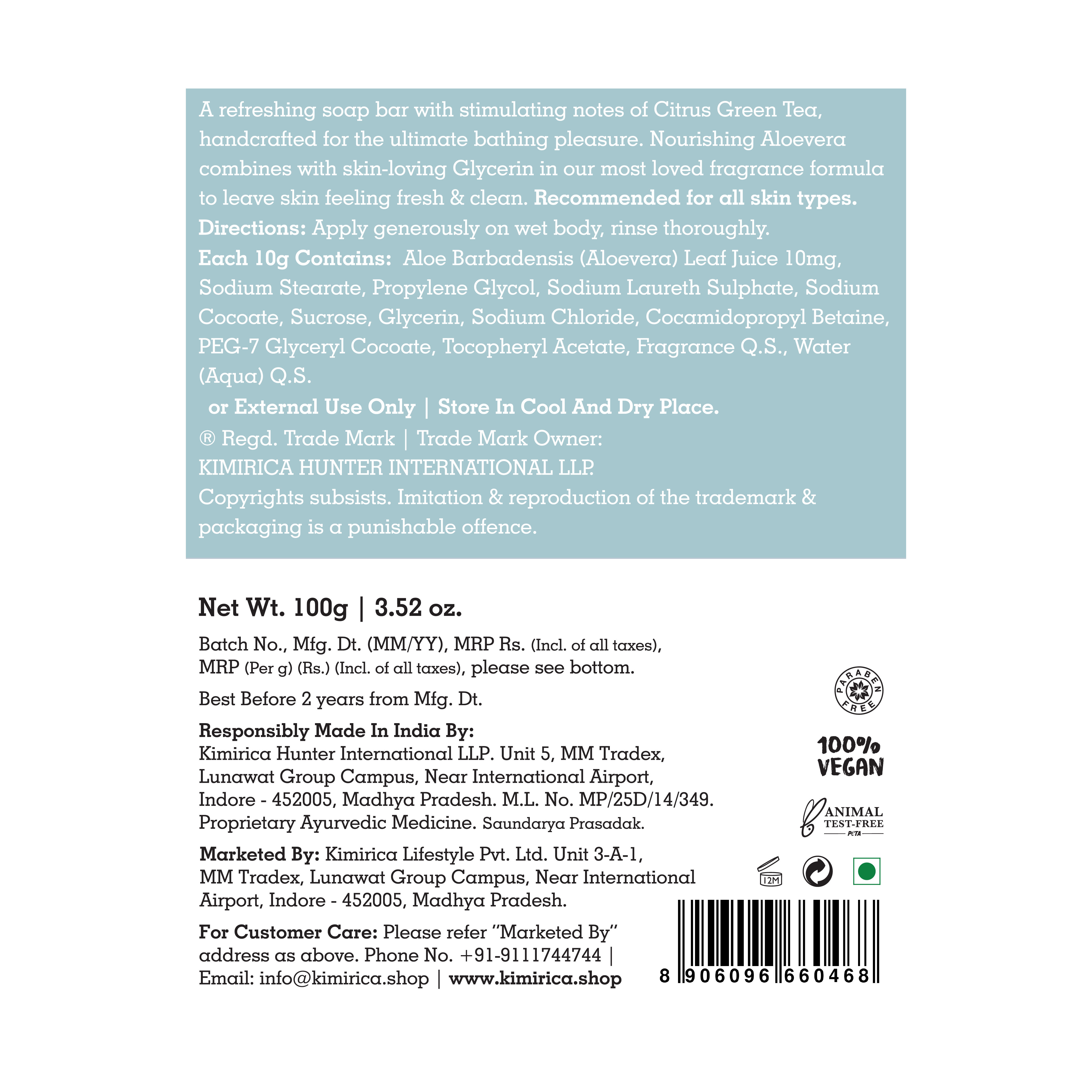 Five Elements Green Tea Soap