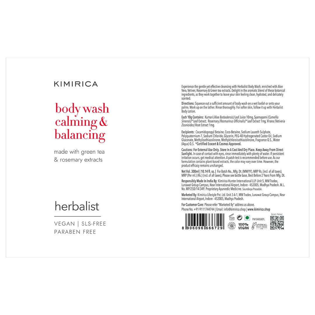 Herbalist Green Tea & Rosemary Body Wash