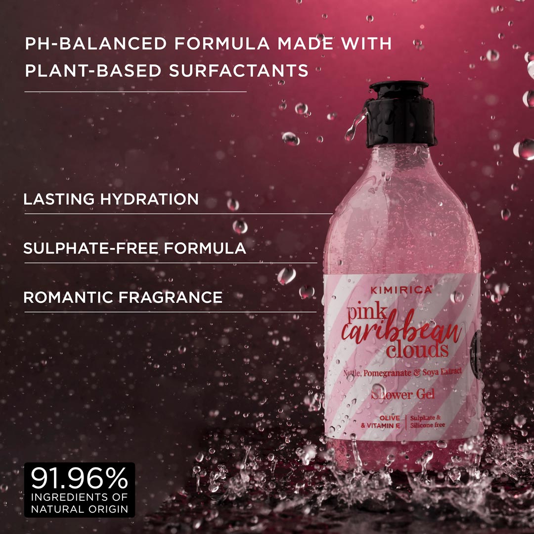 Pink Caribbean Clouds shower gel & body lotion duo