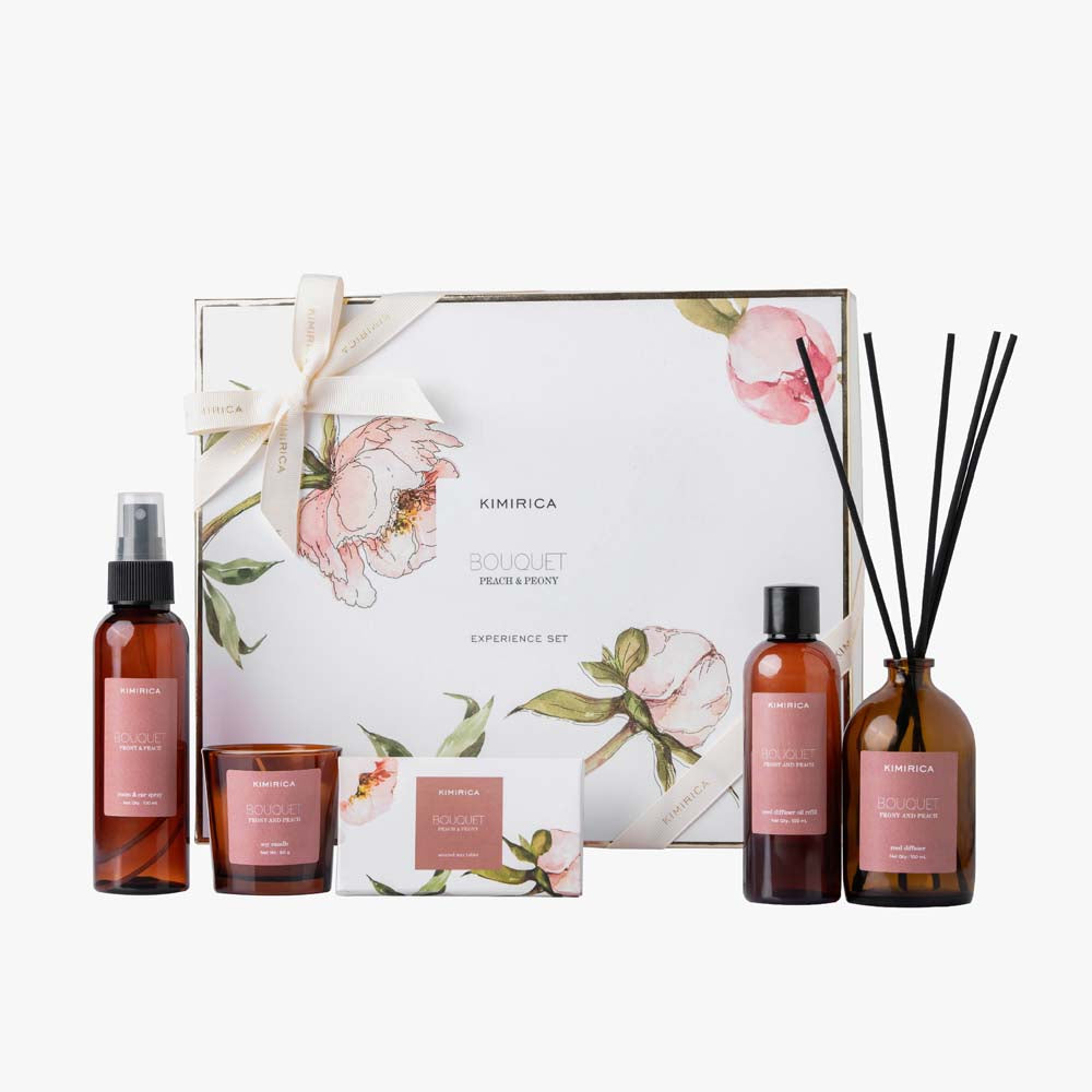 BOUQUET PEACH & PEONY HOME EXPERIENCE SET