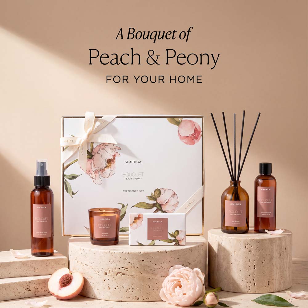BOUQUET PEACH & PEONY HOME EXPERIENCE SET