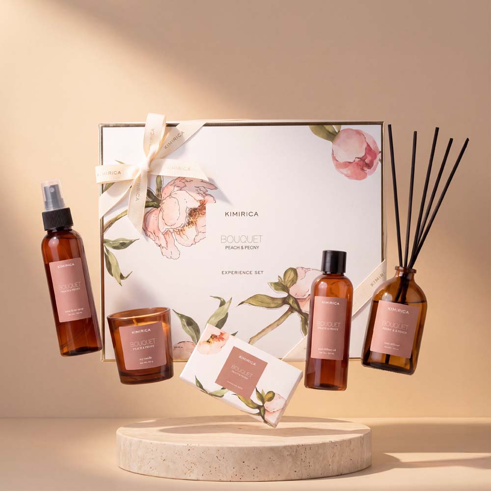 BOUQUET PEACH & PEONY HOME EXPERIENCE SET