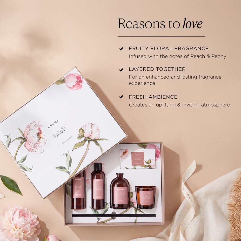 BOUQUET PEACH & PEONY HOME EXPERIENCE SET