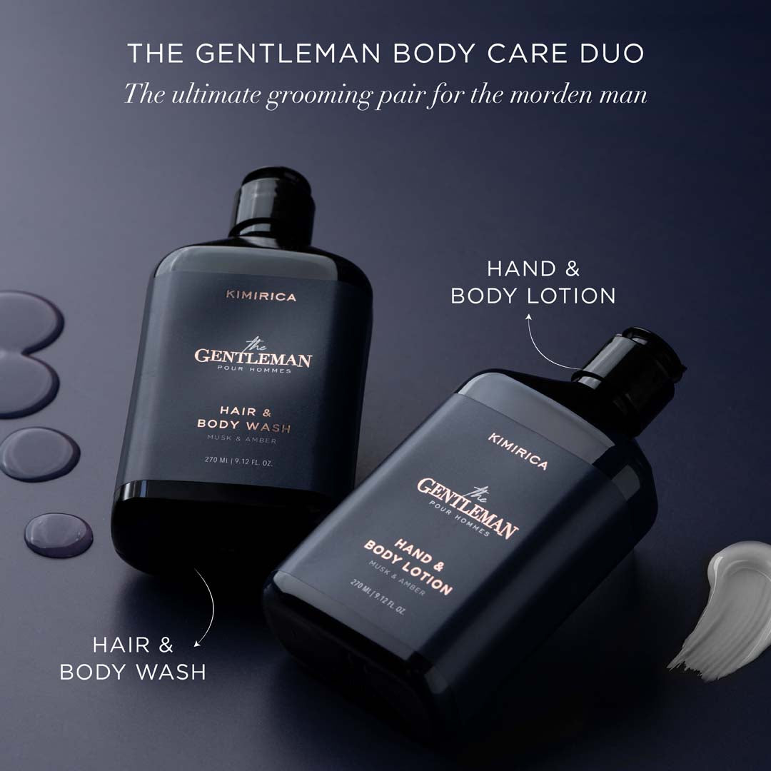 The gentleman body wash & body lotion duo