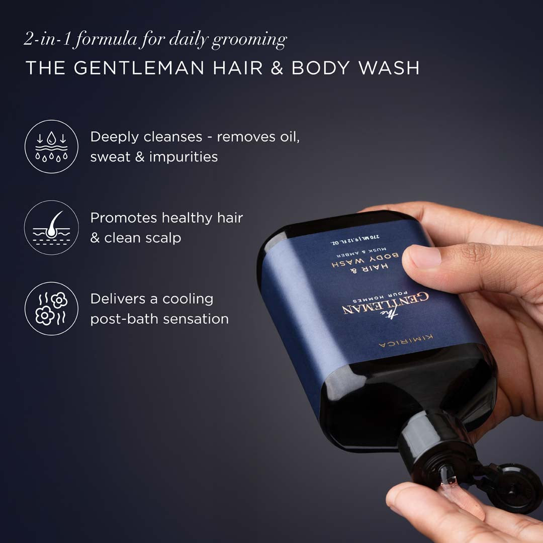 The gentleman body wash & body lotion duo