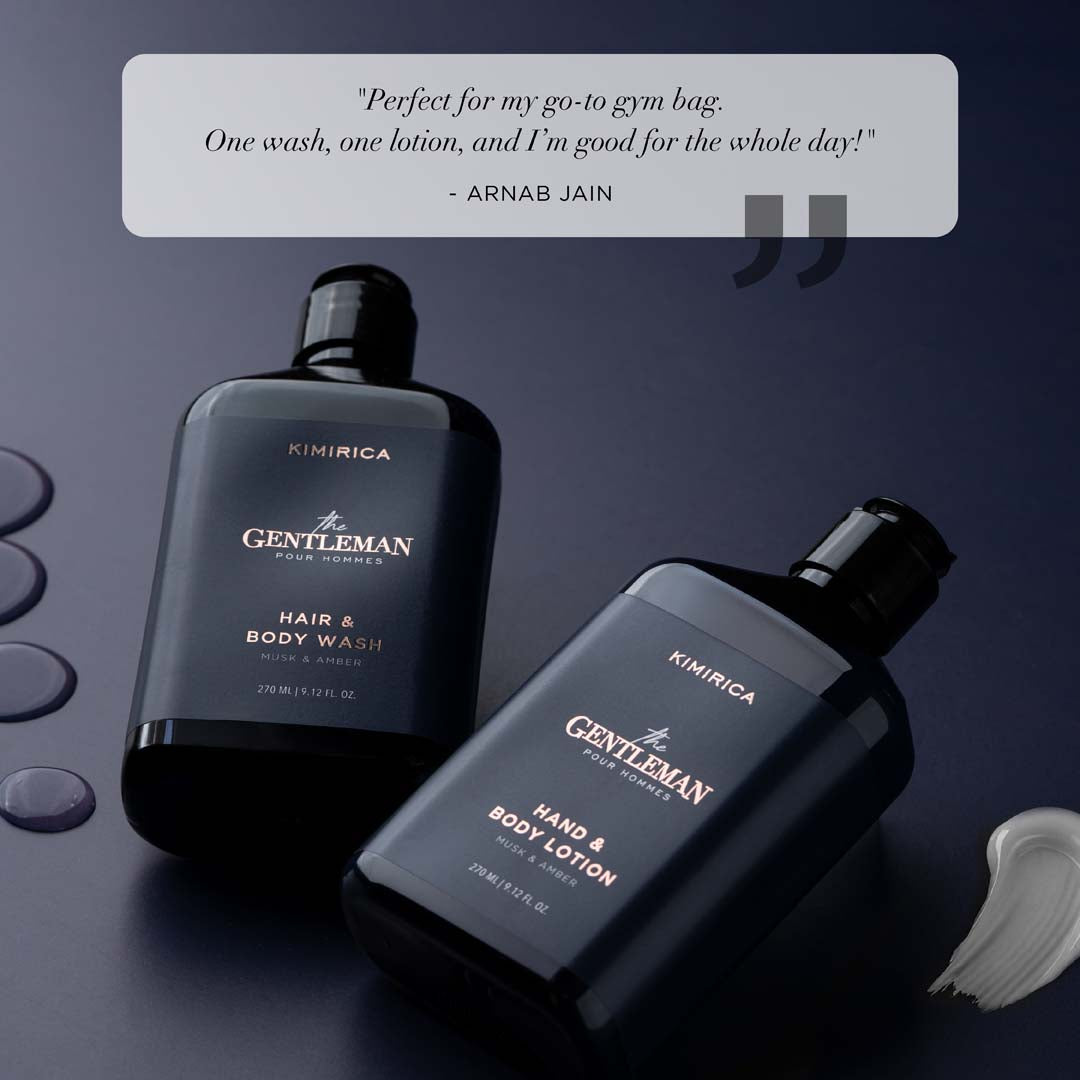 The gentleman body wash & body lotion duo