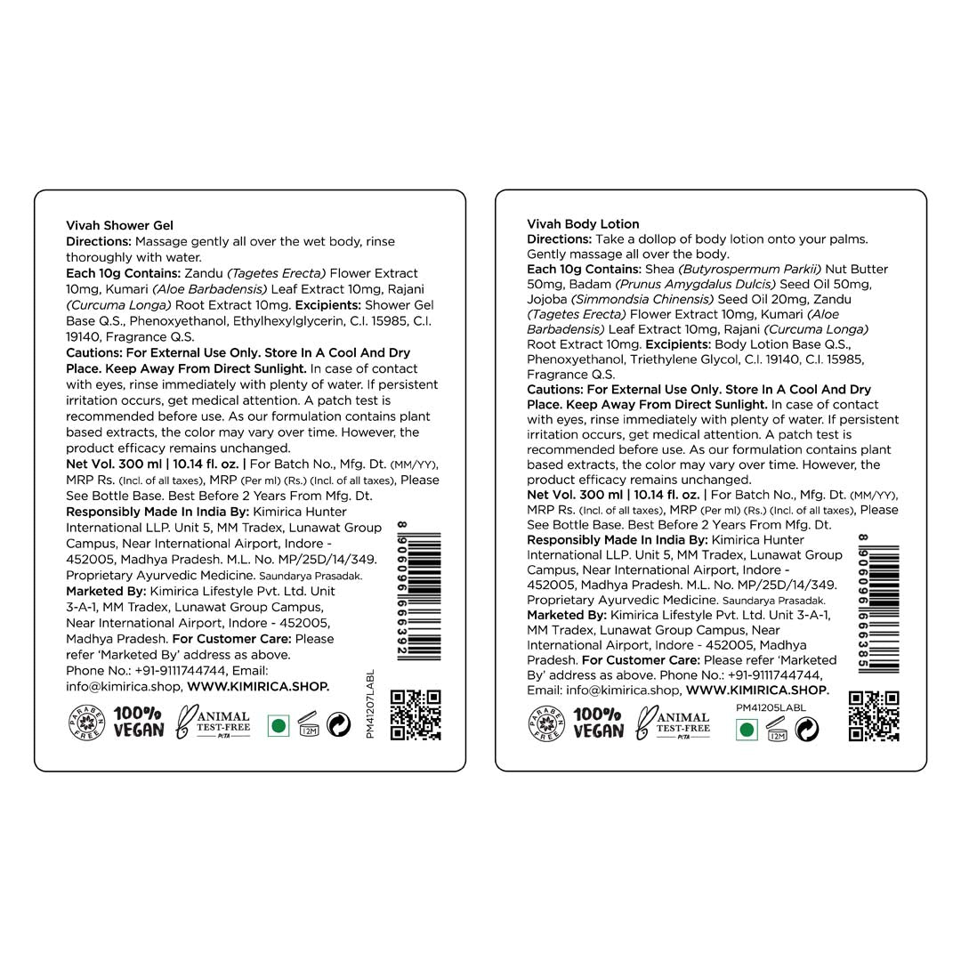 Vivah Shower Gel & Body Lotion Duo