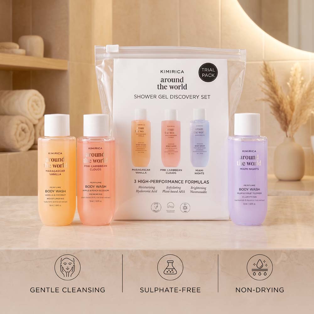 Around the world discovery perfume body wash gift set
