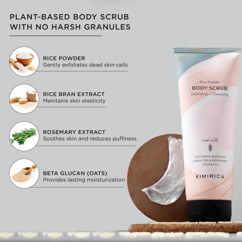 Process Rice Scrub Buy 100% Vegan Rice Powder Body Scrub to Exfoliate your Skin | Kimirica