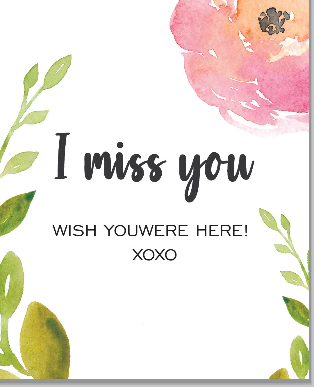 I Will Miss You Personalised 'Miss You Card' Wood Card In Oak, Walnut