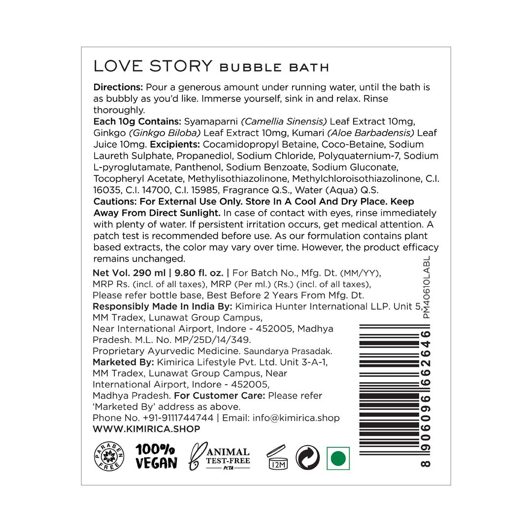 Love Story Bubble Bath & Epsom Bath Salt bath care duo