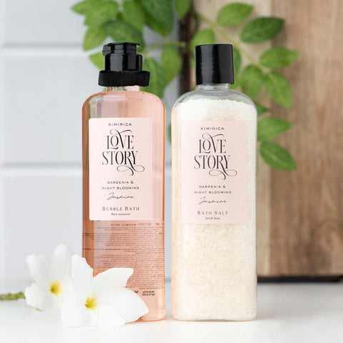 Love Story Bubble Bath & Epsom Bath Salt bath care duo